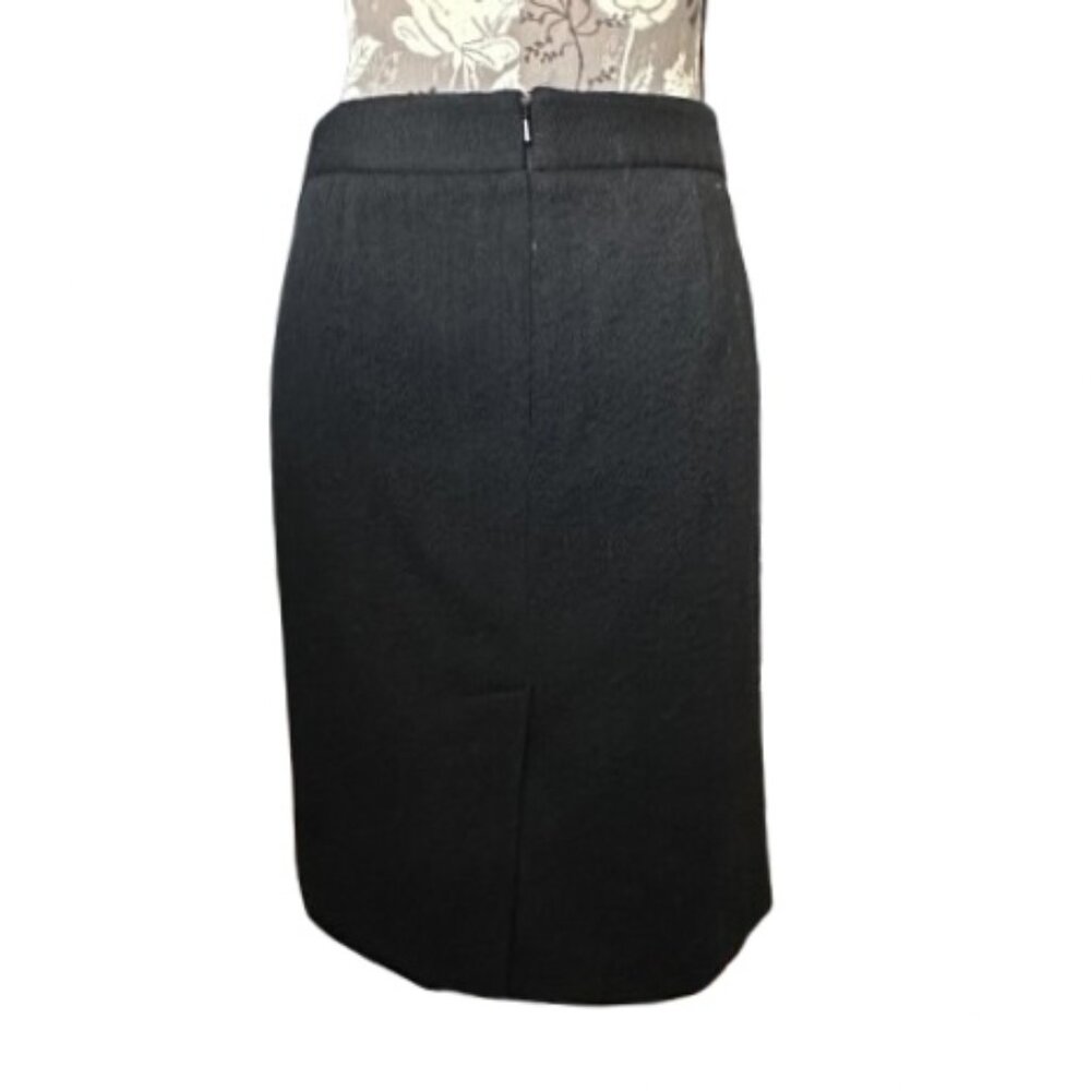 DKNY Women's Small Black Midi Straight/Pencil Wool Blend Fully Lined Skirt - Picture 2 of 16